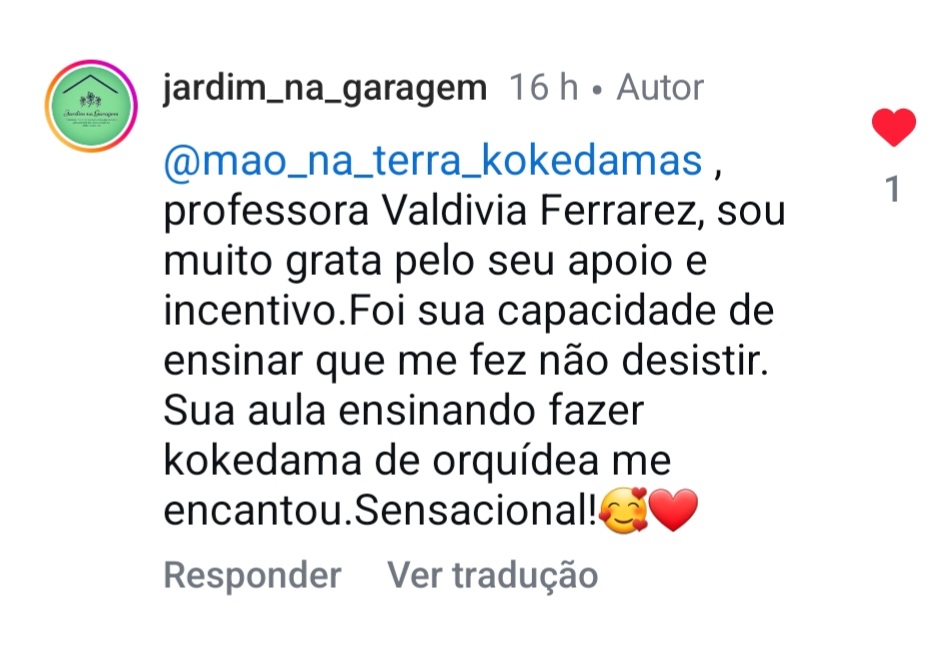Depoimento aluna